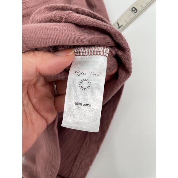 Rylee + Cru Womens Small Mauve Collared Romper Casual Loungewear Comfort Kidcore - Picture 5 of 9